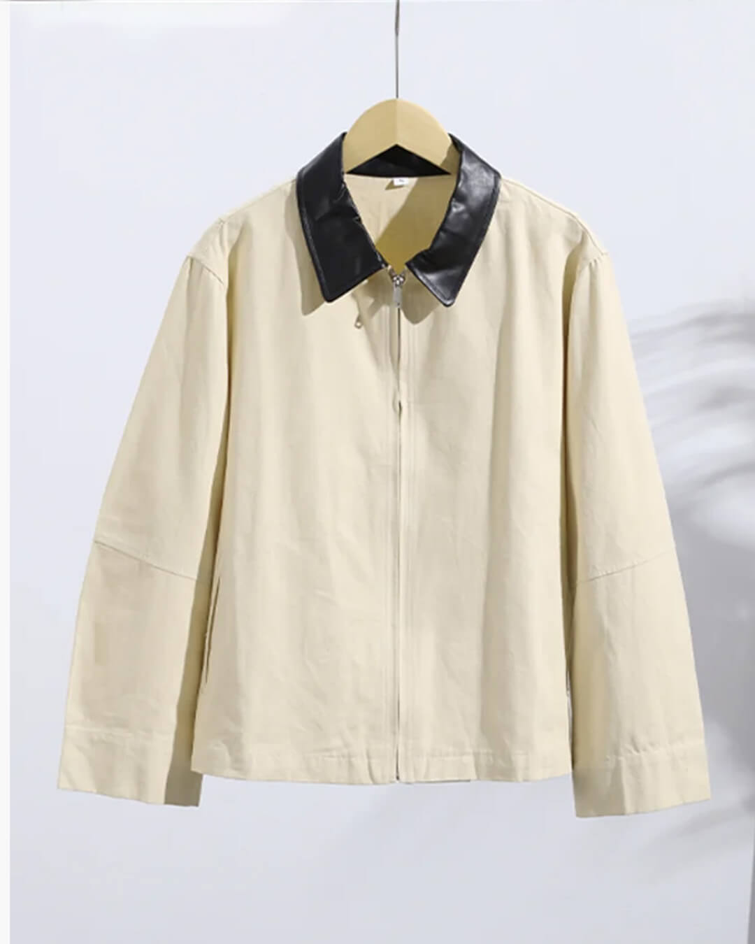 Jane Contrast Collar Zip-Up Jacket