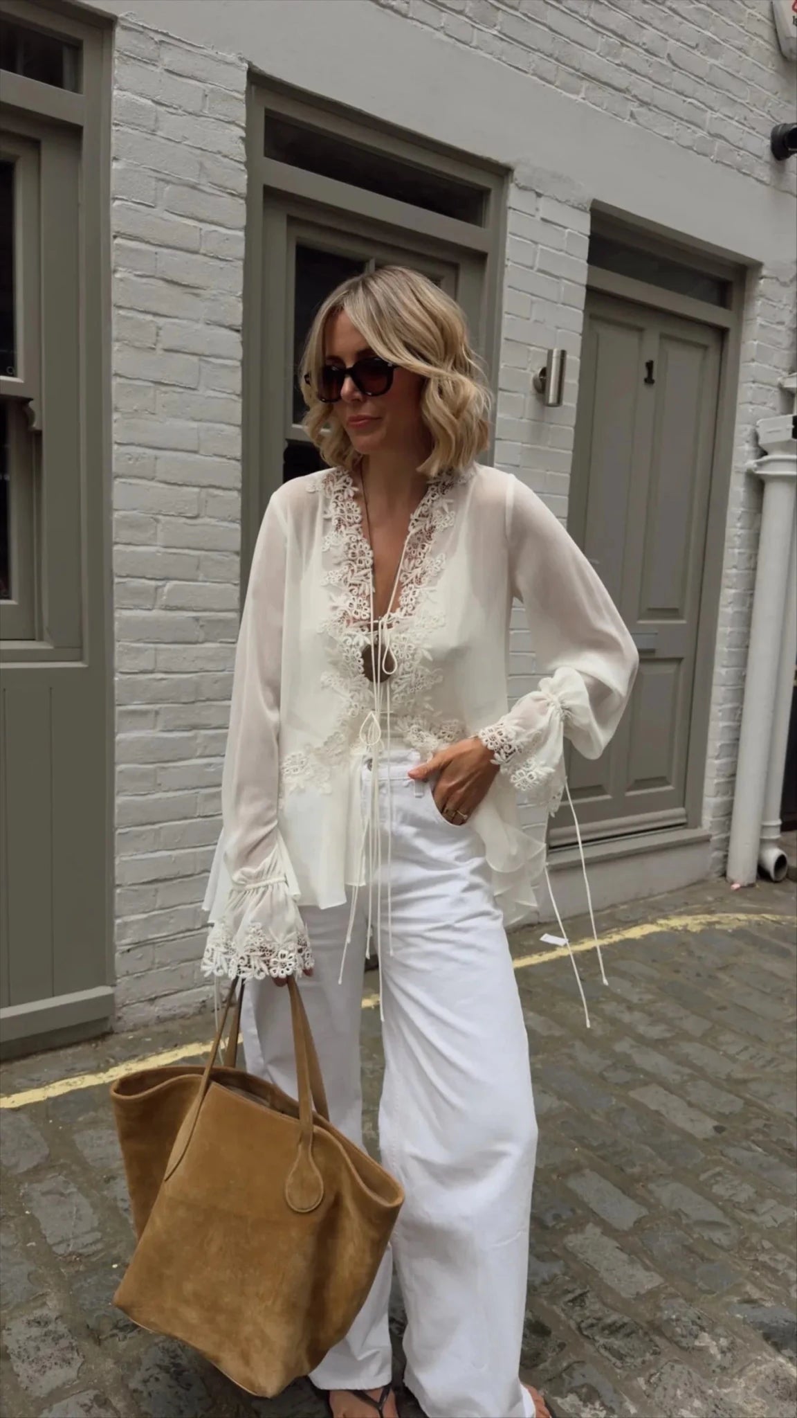 Amaia Front-Tie Lace Top