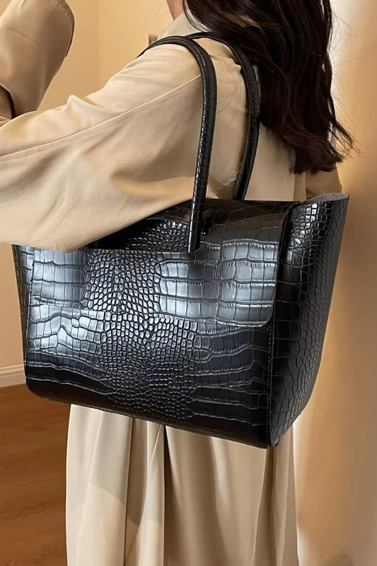 SOKYND Anna Embossed Leather Tote BagSOKYND-379223-BLA-OS-62775Black