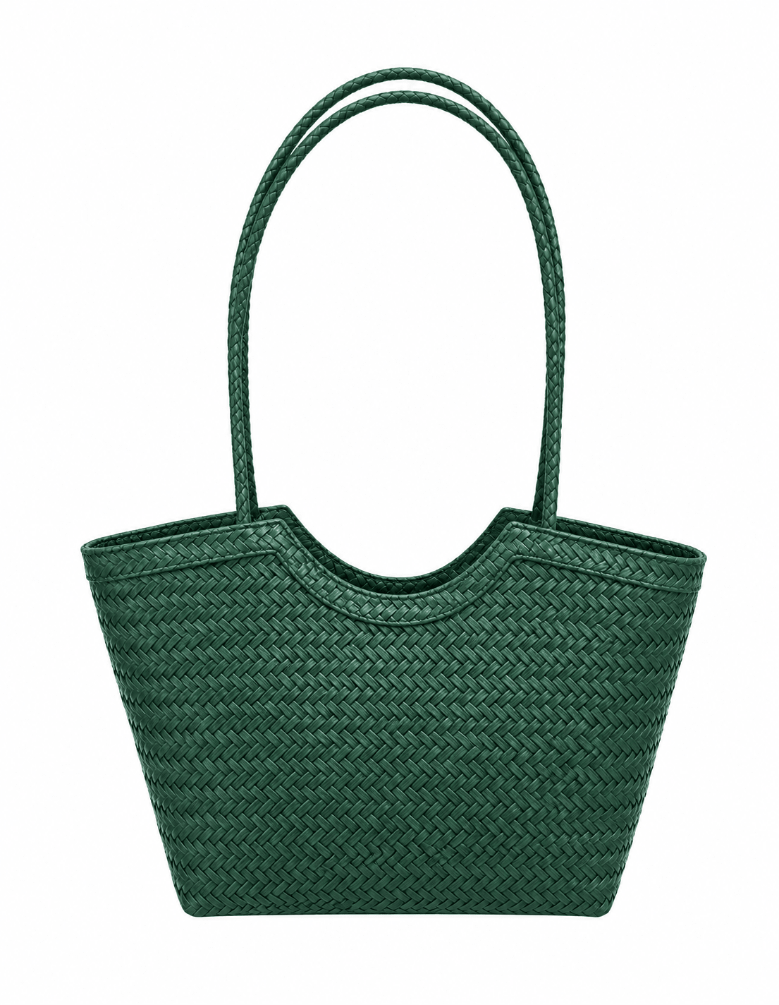 SOKYND Anna Woven Faux Leather Bag in Green