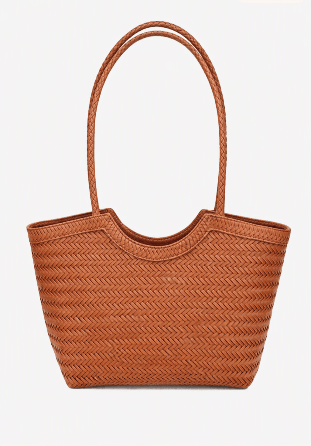 SOKYND Anna Woven Faux Leather Bag in Light Brown