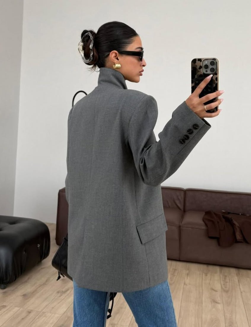 SOKYND Annie Vintage Asymmetric Blazer JacketSOKYND-119575-GRE-XS-14231GreyXS