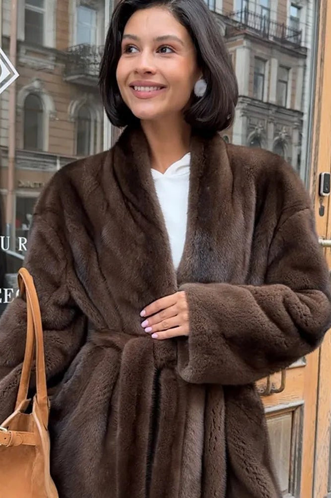 SOKYND Daniela Belted Faux Fur Jacket JacketSOKYND-397911-M-OS-83223M