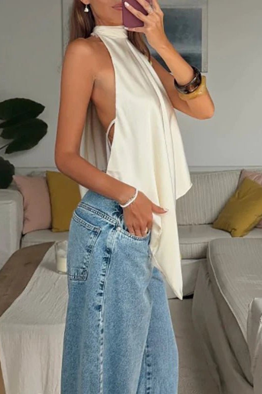 SOKYND Ellen Backless Halter Top TopSOKYND-682903-WHI-S-33623WhiteS