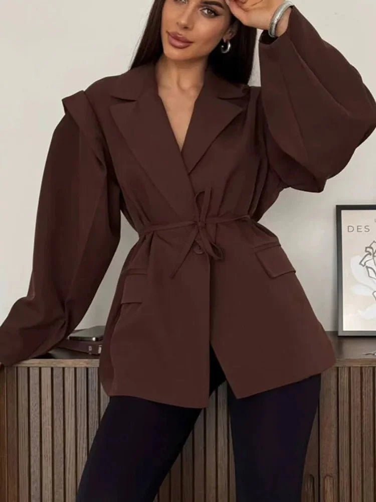 SOKYND Jacinta Wide Sleeve Belted Blazer Coats & JacketsSOKYND-212247-BLU-S-74039BlueS