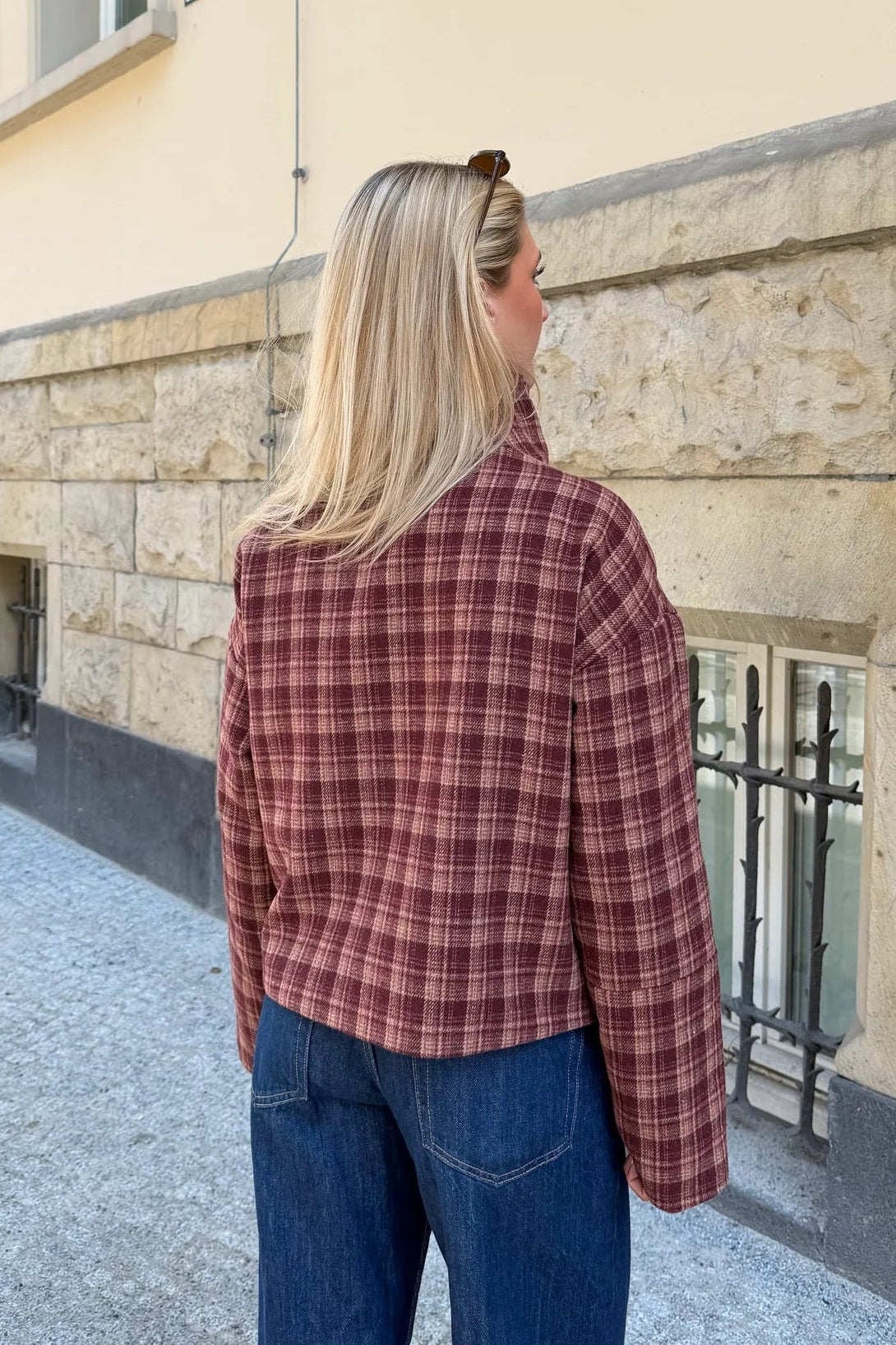 SOKYND Jane Plaid Stand Collar Coat CoatSOKYND-608023-L-OS-10487L