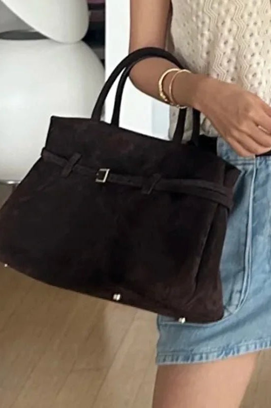 SOKYND Leah Frosted Suede Tote Bag BagSOKYND-958679-KFS-OS-23735Dark Brown