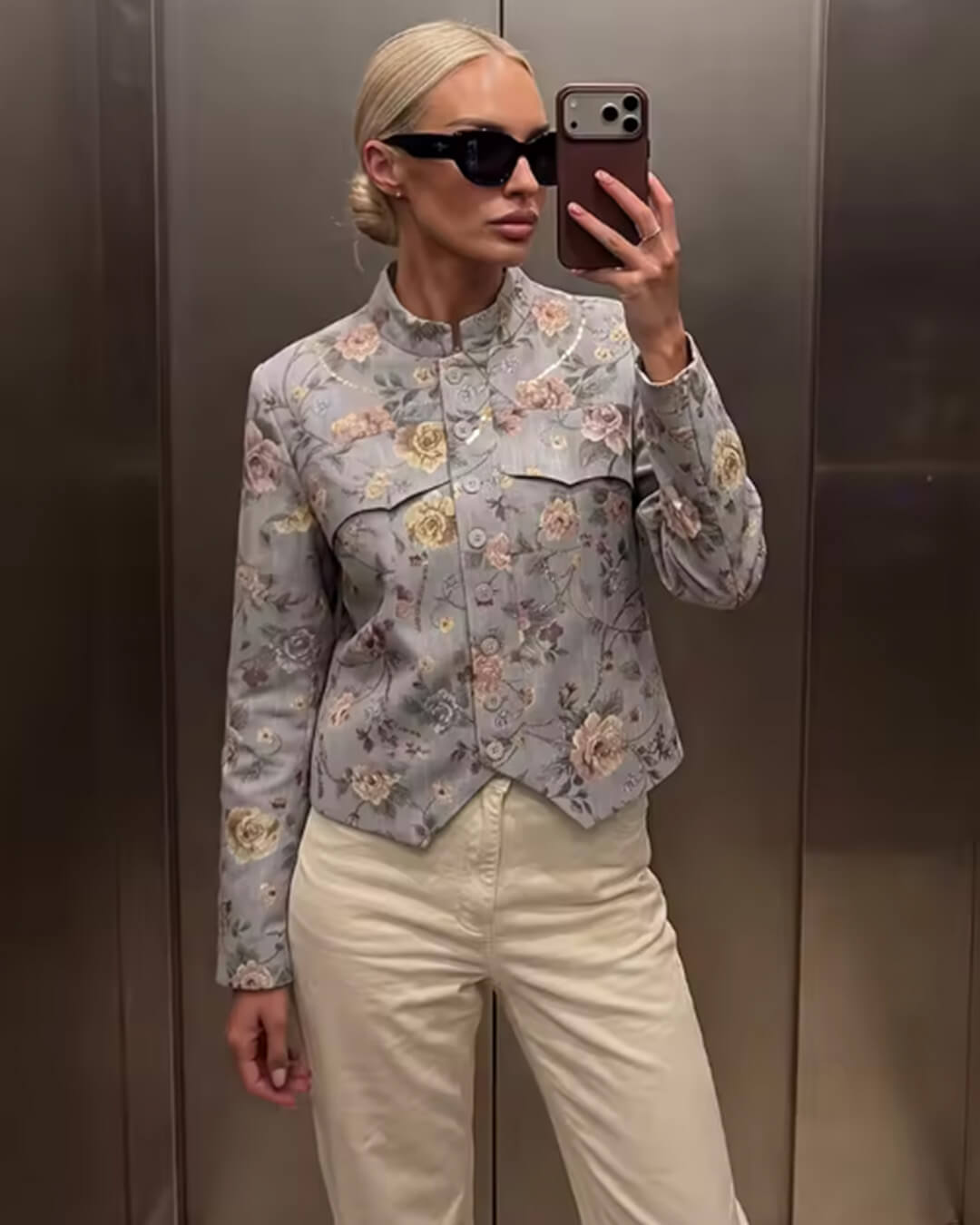 SOKYND Lily Vintage Jacquard Cropped Jacket JacketSOKYND-319063-M-OS-25911M