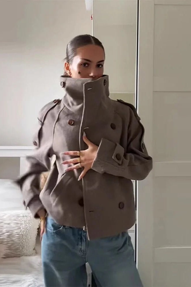 SOKYND Lisa Stand Collar Oversized Coat CoatSOKYND-988183-S-OS-47607S