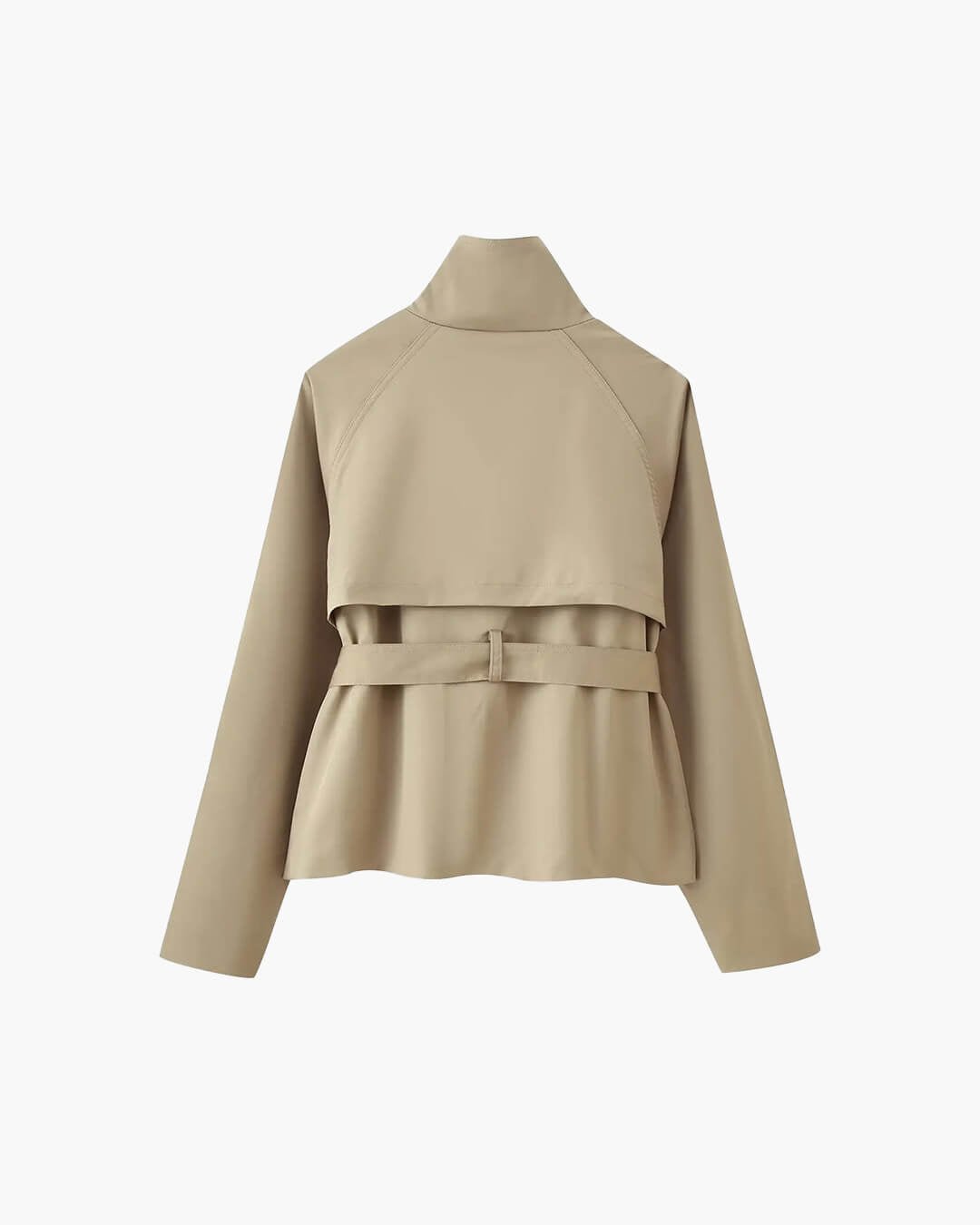 Mara cropped trench coat in khaki | SOKYND