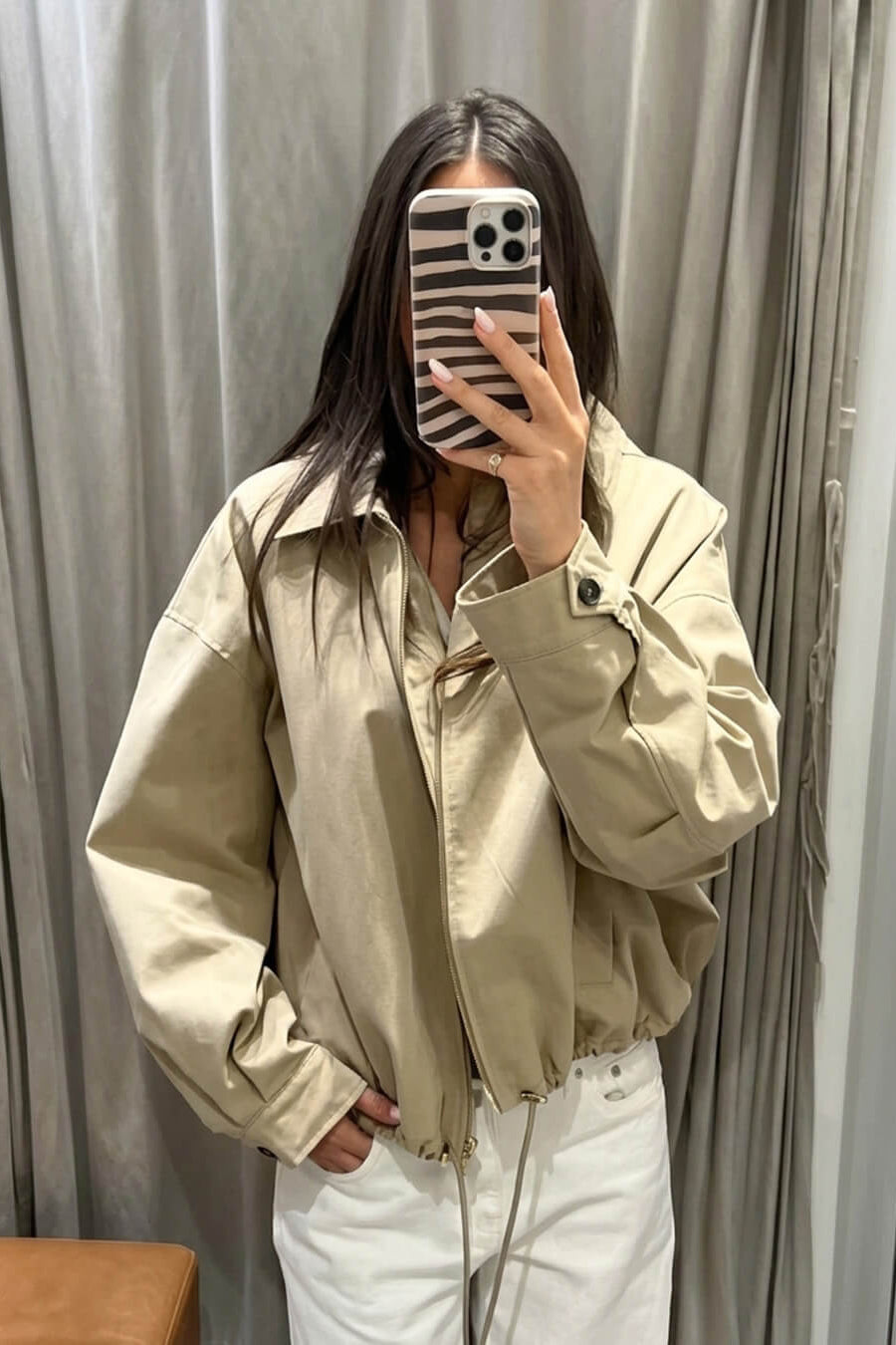 SOKYND Nicole Hooded Zip Jacket JacketSOKYND-213655-BEI-M-05271BeigeM