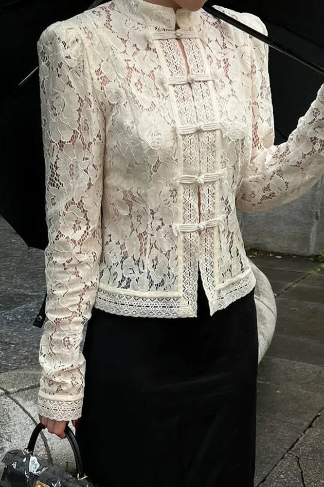 SOKYND Nicole Long Sleeve Lace Blouse Tops1005009268939981-;Wk1772479402477993212BeigeS