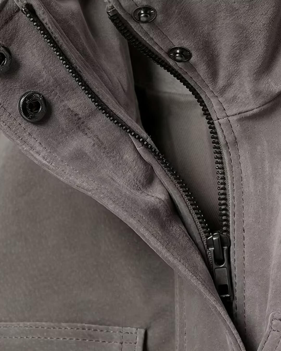 SOKYND Nina Faux Suede Cropped Jacket JacketSOKYND-838551-GRE-L-50647GreyL