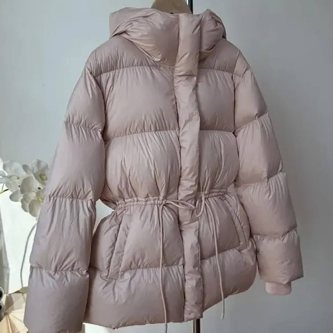 SOKYND Olivia Oversized Drawstring Waist Puffer Jacket JacketLight PinkS