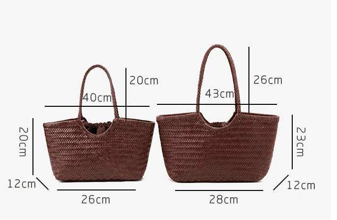 SOKYND Petra Handwoven Leather Tote Bag BagsIvoryL
