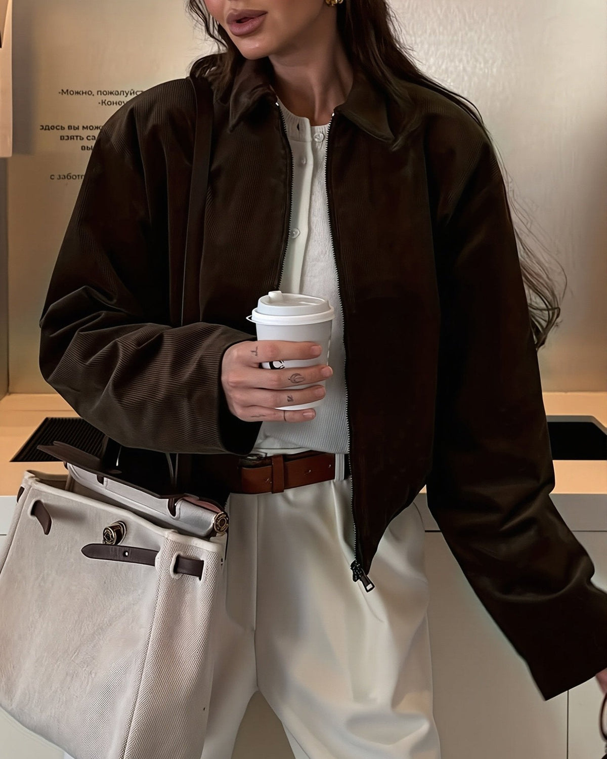 SOKYND Rachel Corduroy Bomber Jacket JacketSOKYND-748183-COF-S-92823Coffee BrownS