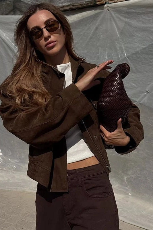 SOKYND Riley Faux Suede Jacket Coats & JacketsTm1774219786690295560S