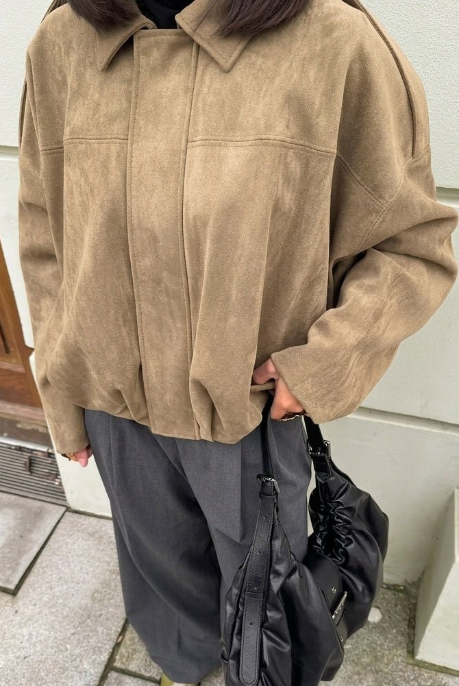 SOKYND Sandra Suede Oversized Zip Jacket JacketSOKYND-575831-M-OS-24919M