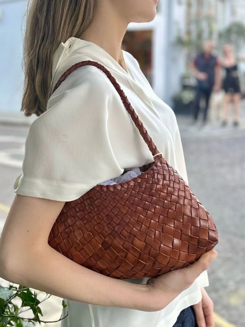 SOKYND Sarah Vegan Leather Woven Bag Small BagSOKYND-220119-BRO-S-76823BrownSmall