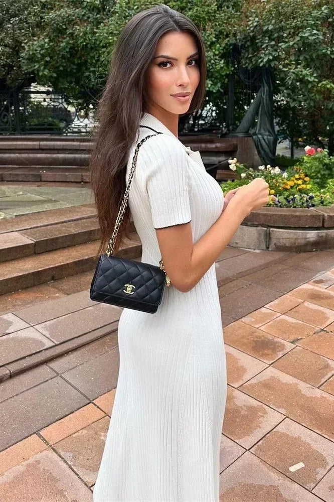 SOKYND Sienna Tricot Knit Dress DressWhiteS