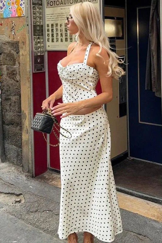 SOKYND Sofia Polka Dot Two-Piece Maxi Set DressesSOKYND-024407-WHI-S-14295WhiteS