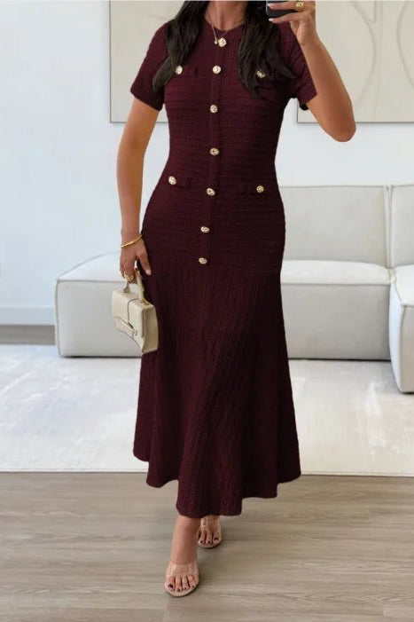 SOKYND Teresa Bodycon Flared Midi Dress DressSOKYND-522263-CLA-S-05367ClaretS