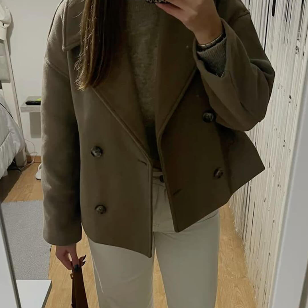 SOKYND Vannie Short Double - Breasted Coat Coats & Jacketsxd1772777205895270254GreenXS