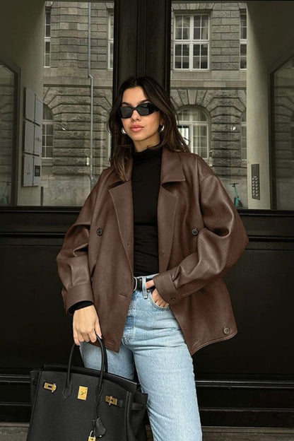 Joanna Vintage Faux Leather Coat