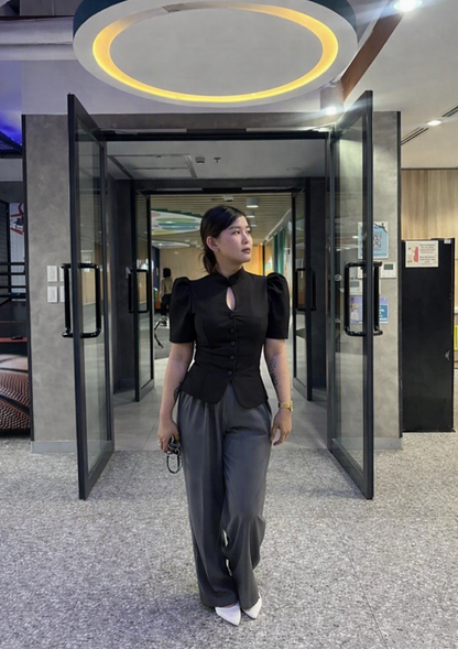 Mary Stand Collar Top