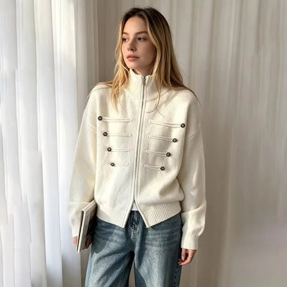Amelia Turtleneck Zip Knit Cardigan