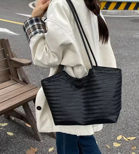 Anna Woven Faux Leather Bag