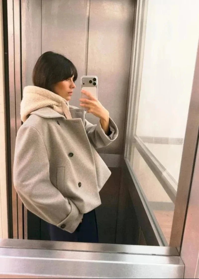 Lara Stand Collar Jacket with Pockets