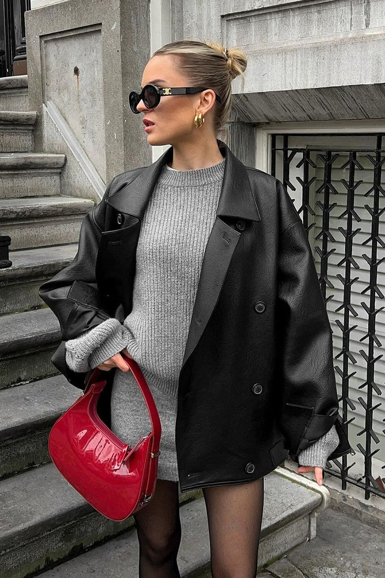 Joanna Vintage Faux Leather Coat