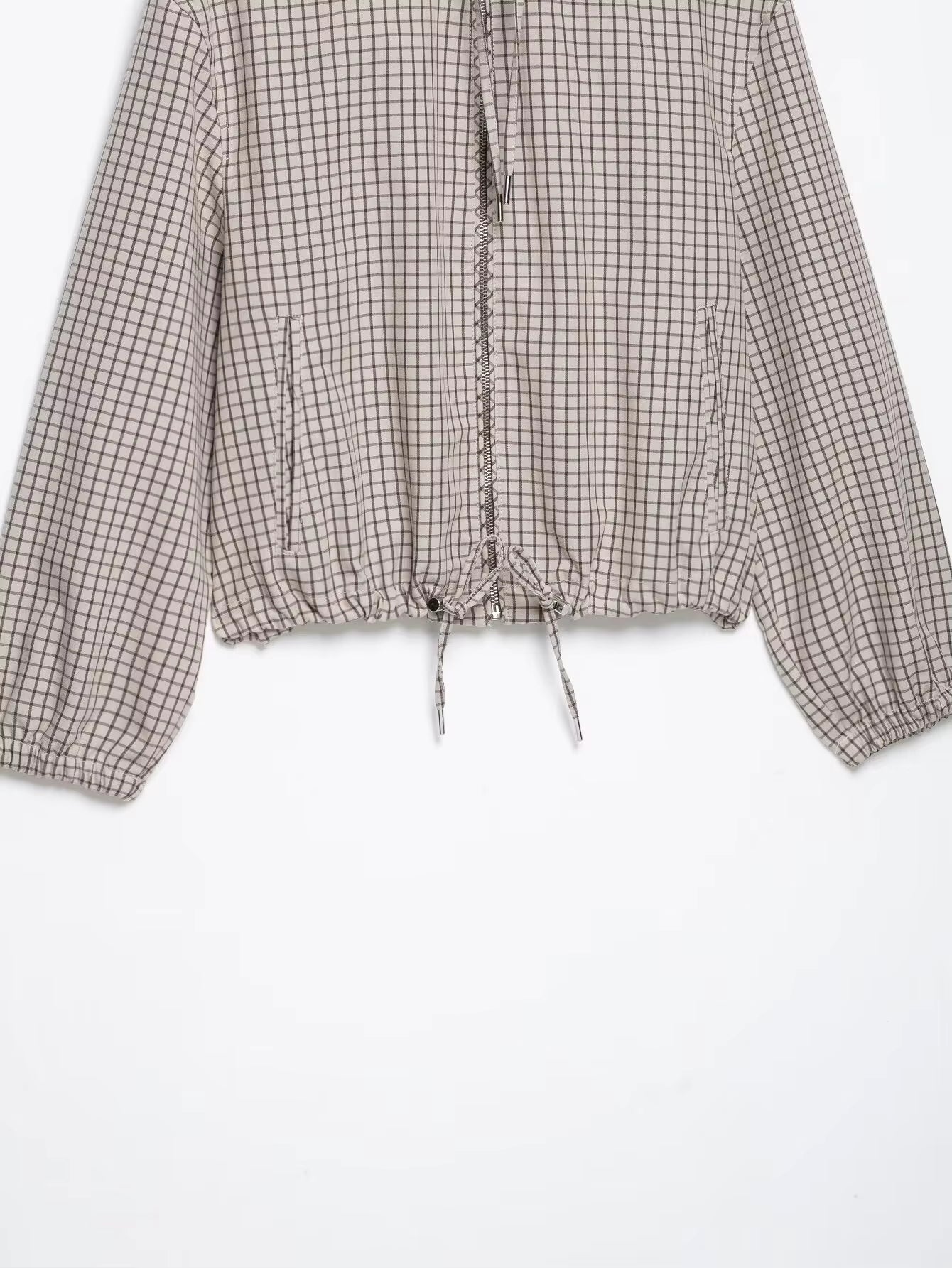 Mila Plaid Hooded Cropped Jacket
