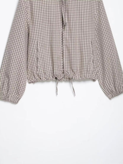 Mila Plaid Hooded Cropped Jacket