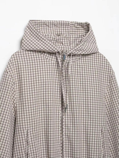 Mila Plaid Hooded Cropped Jacket
