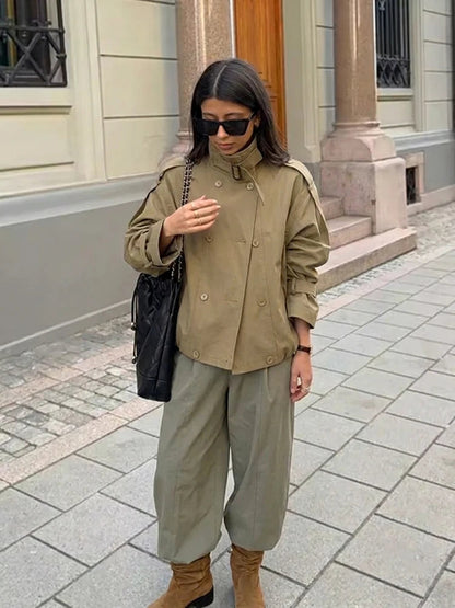 Kelly Utility Cropped Trench Coat