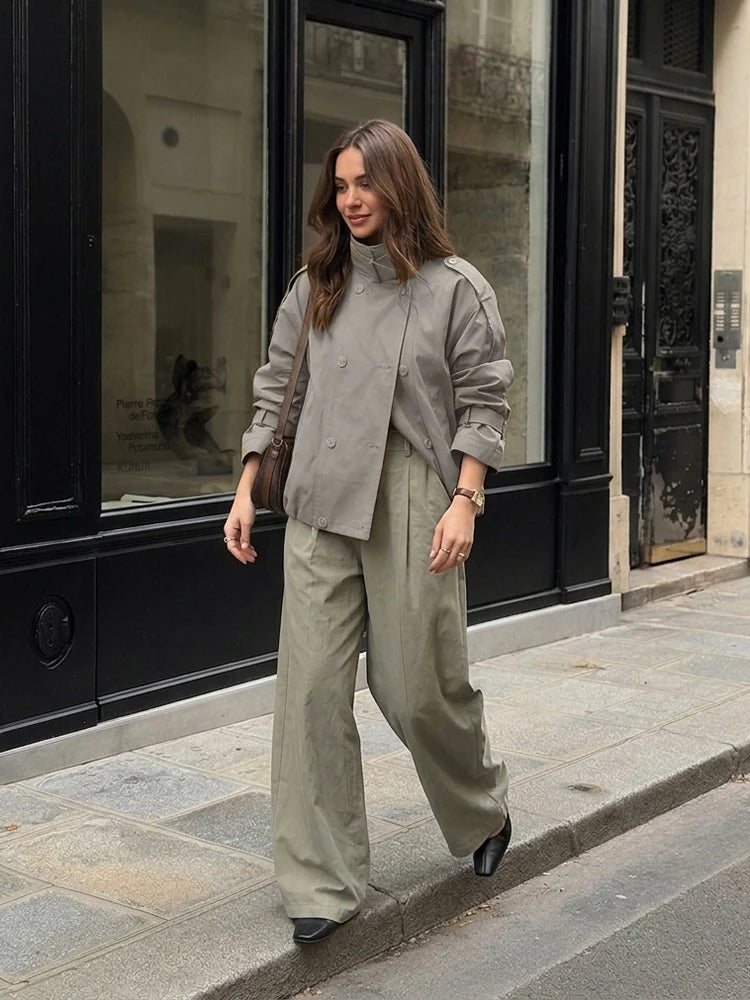 Kelly Utility Cropped Trench Coat