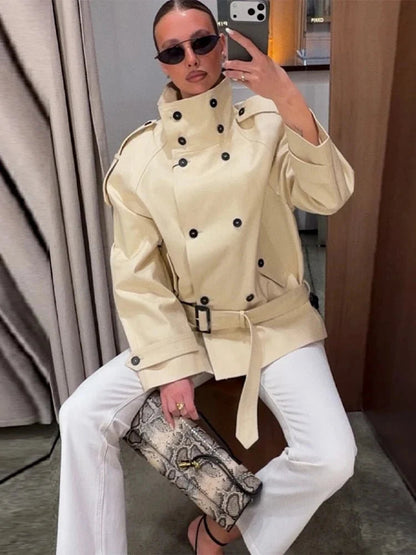 Nina Stand Collar Trench Coat