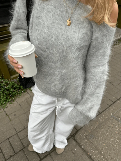 Lara Off-Shoulder Mohair Sweater