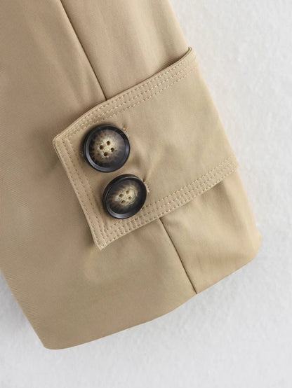 Zoe Beige Double Breasted Trench