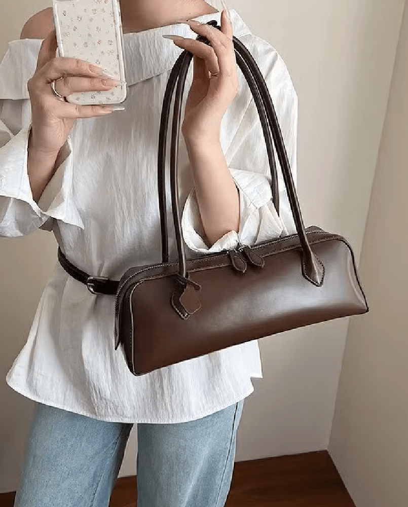 Emily Vintage Leather Baguette Bag