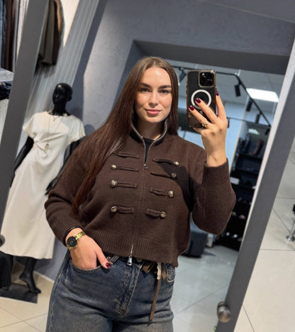 Amelia Turtleneck Zip Knit Cardigan