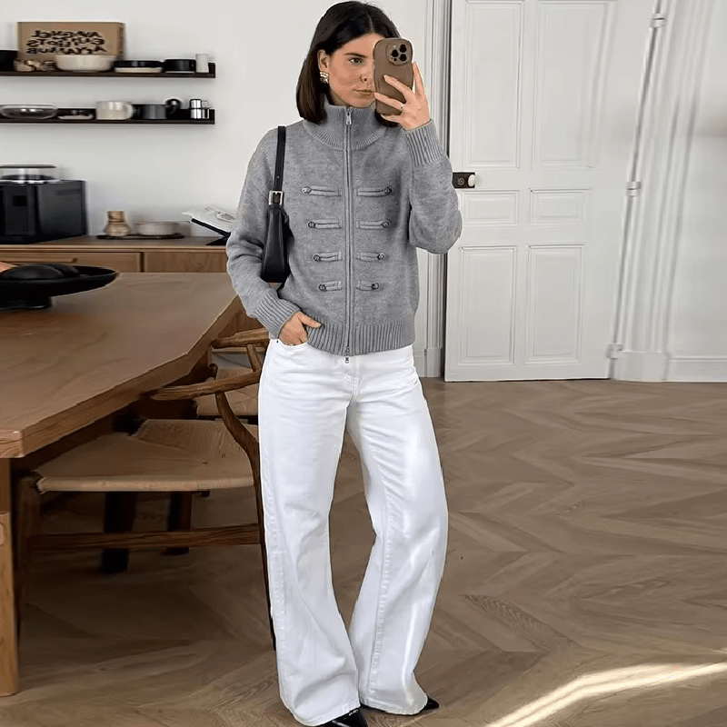 Amelia Turtleneck Zip Knit Cardigan