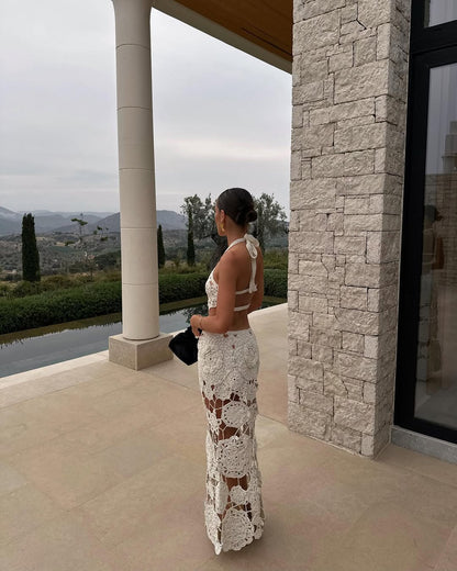 Ava Sheer Crochet Maxi Dress