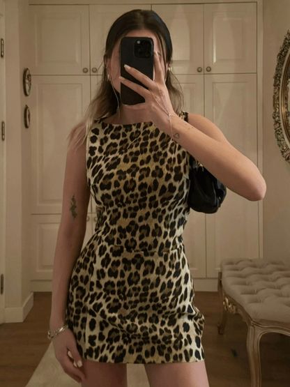 Olivia Leopard Mini Dress