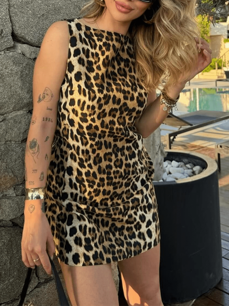 Olivia Leopard Mini Dress