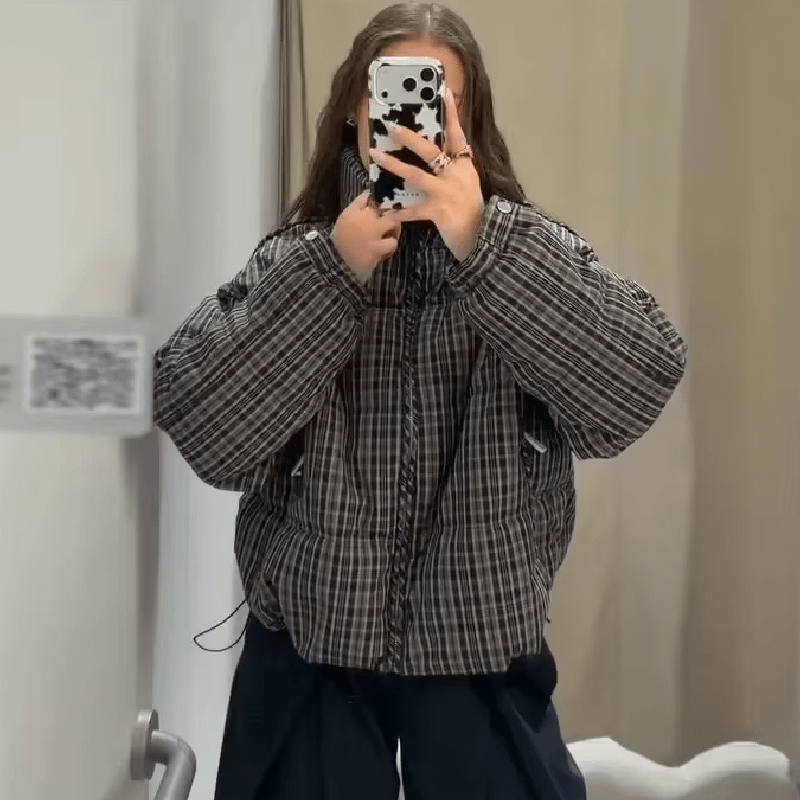 Sabrina Plaid Puffer Jacket