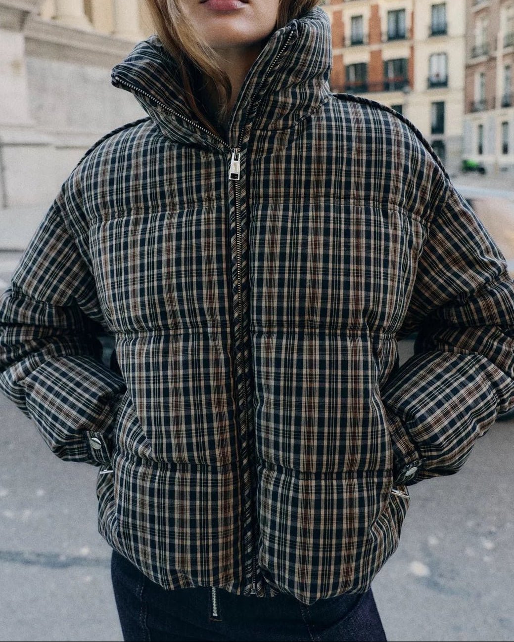 Sabrina Plaid Puffer Jacket
