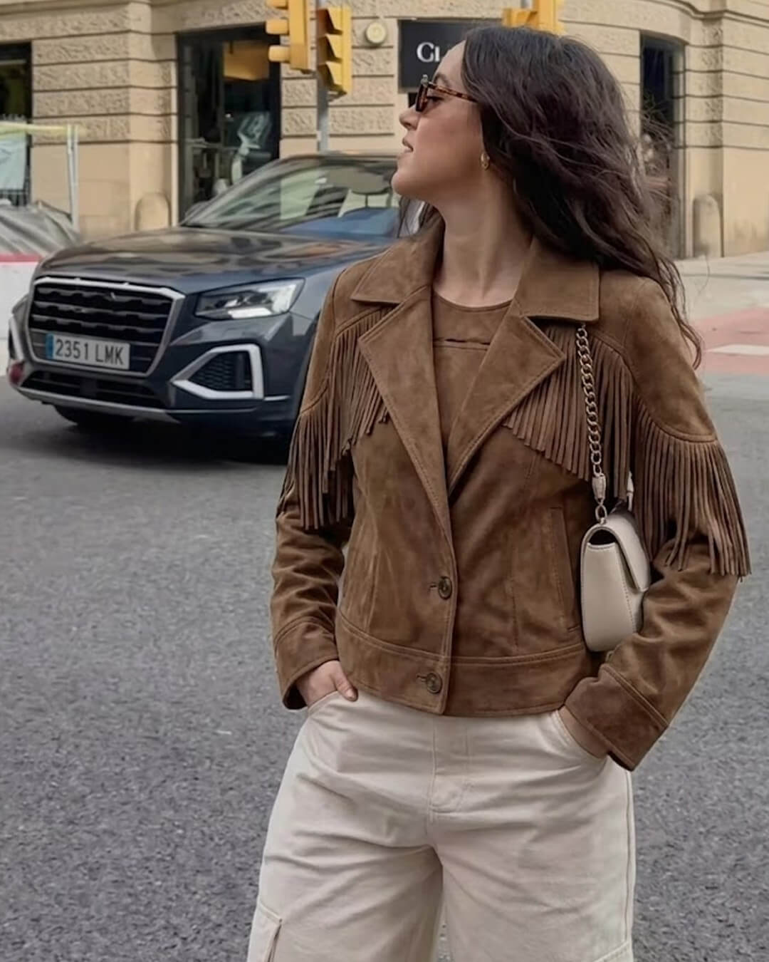 Lucy Faux Suede Fringe Western Jacket